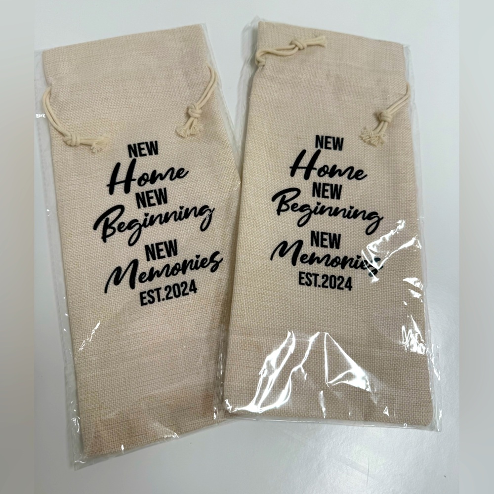 Monies Cream Wine Bags with Black Print